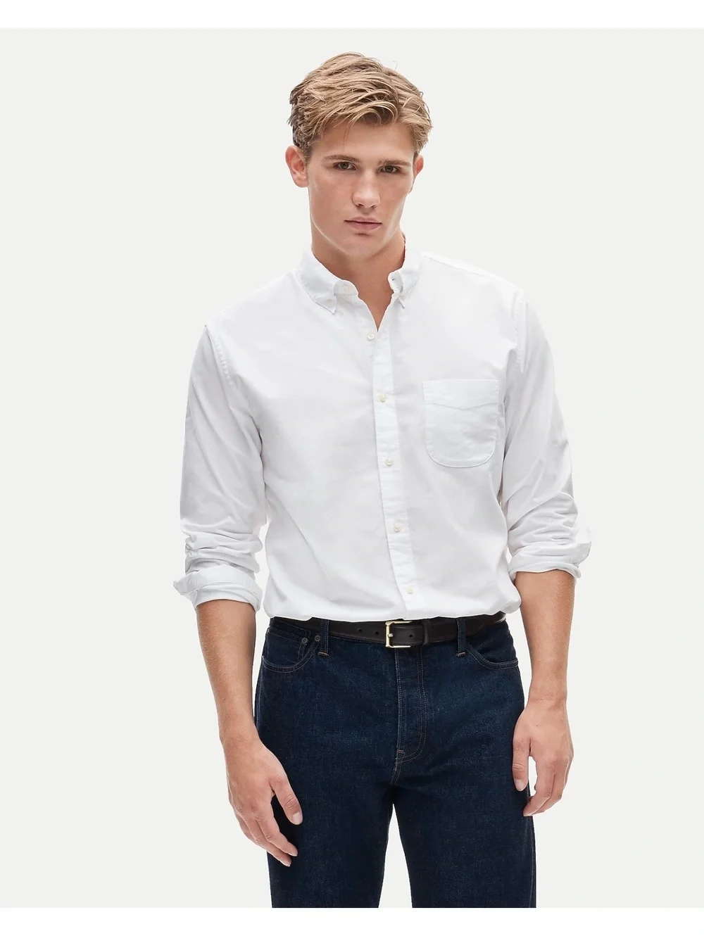 J.Crew $100 Broken-in organic cotton oxford shirt Size Small White